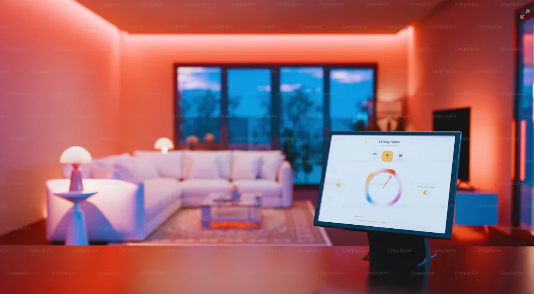 Ambient smart lighting controlled from a tablet